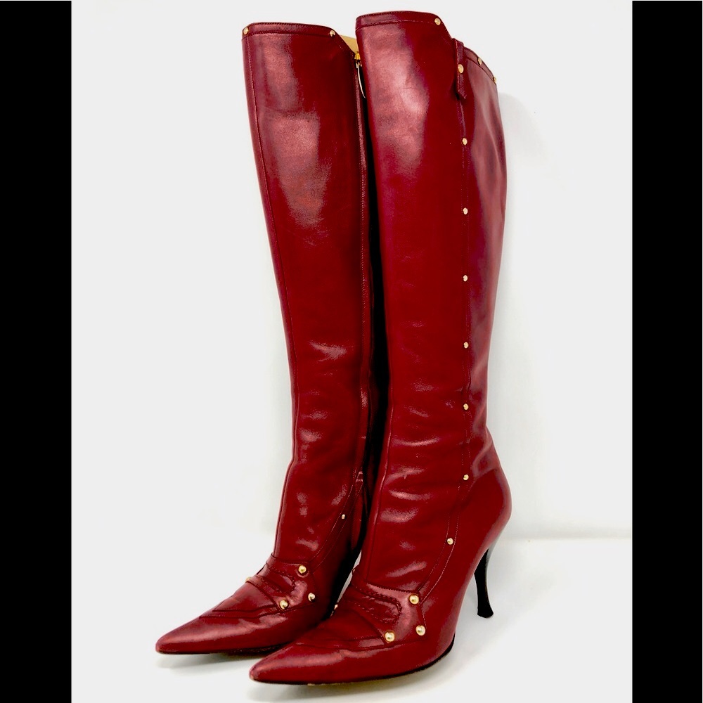 Sergio Rossi Red Heeled Boots